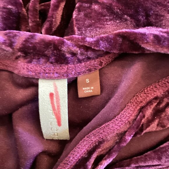 Pilcro Anthropologie Top Size Small Raspberry Red Velveteen Racerback Velvet - Picture 3 of 9